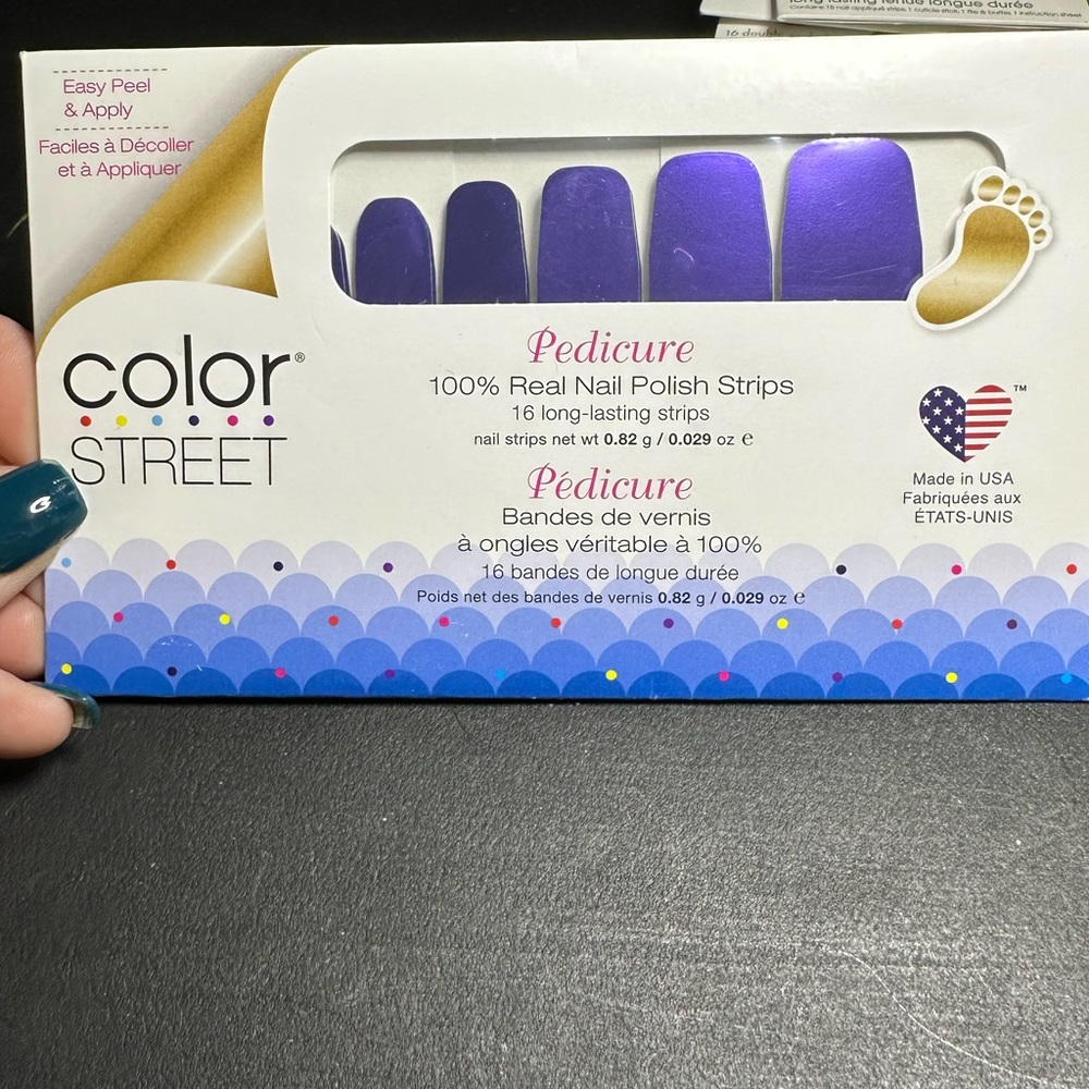 Color street pedicure nail stickers in Evening Sky